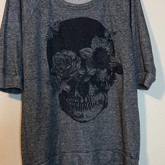 Torrid Gray Skull Graphic Sweatshirt - Picture 3 of 5